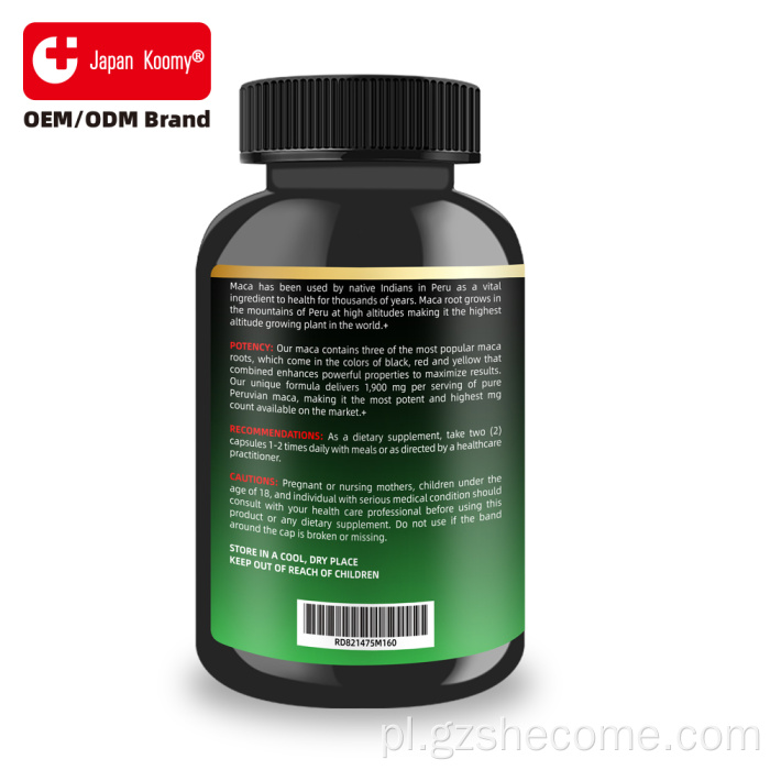 Kapsułki ekstraktu z korzenia MACA premium poprawiają energię